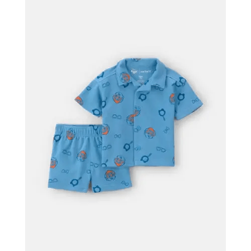 Baby Boy 2-Piece Blippi Short-Sleeve Top & Short Set - Blue | Carter's
