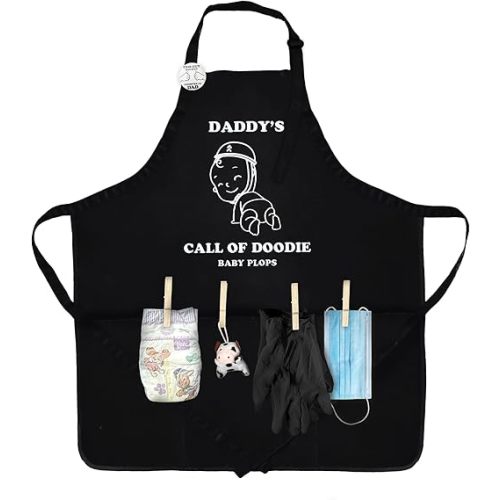 MUNIFICENCE APRON DADDY TO BE GAG GIFT, BABY SHOWER FUNNY ACTIVITY, GENDER REVEAL, NEW DADDY