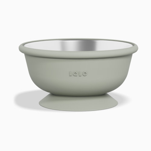 Lalo Stainless Steel Suction Bowl - Sage