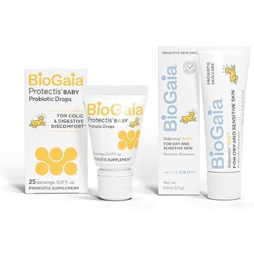 BioGaia Baby Probiotic Essentials For Digestive & Skin Health | Drops Ease Colic, Gas & Tummy Issues | Ointment Soothes & Hydrates Dry, Irritated Skin