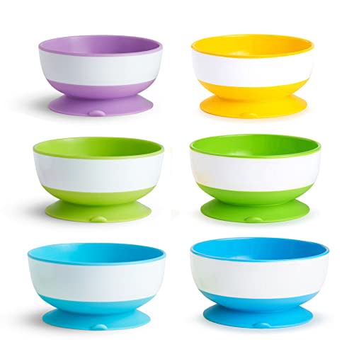Munchkin Stay Put Suction Bowls for Baby and Toddler, 6 Pack