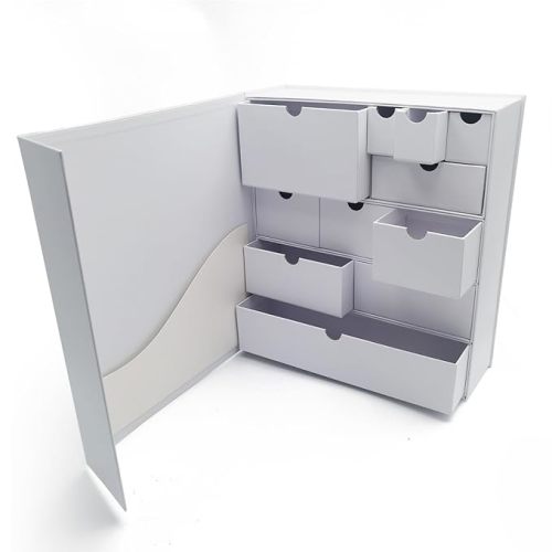 DIY BABY Keepsake Box Storage Customzied Treasured Memories Compartments Baby Shower Maternity Gifting Newborn Cardboard Organizer Case Advent Calendar 11 Days(white)