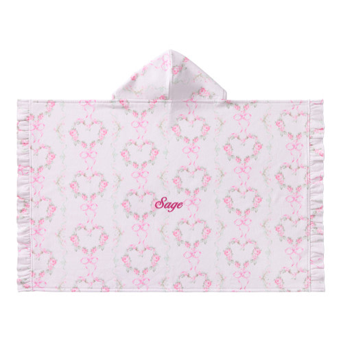 LoveShackFancy Floral Hearts Baby Hooded Towel