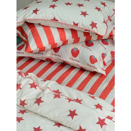 Cherry Stripe Fitted Sheet Set – Play Linen