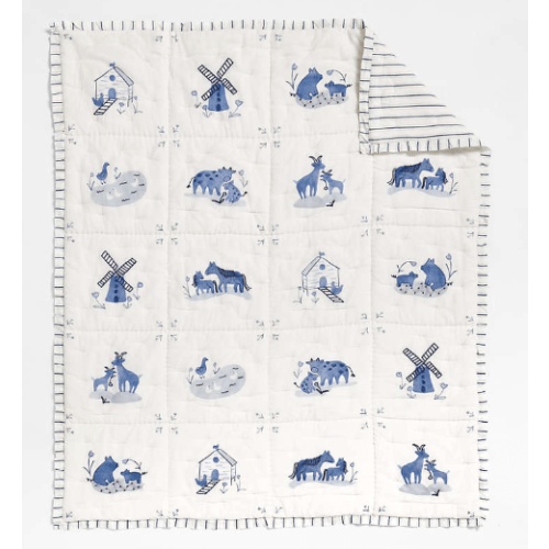 Painted Pasture 100% Organic Cotton Voile Baby Crib Quilt
