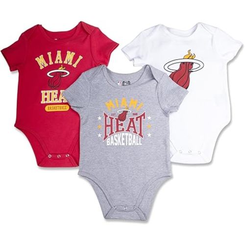 Ultra Game Youth NBA Official Baby Super Soft Cotton 3 Pack Creeper Bodysuit