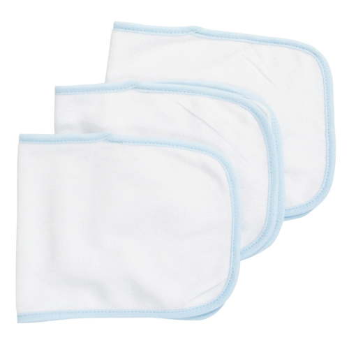 Bambini Baby Burpcloth With Blue Trim (Pack of 3)