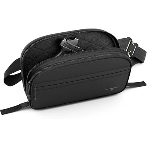 Concealed Carry Fanny Pack – Crossbody Sling Bag with 2 Removable Gun Holsters, Quick-Access CCW Pocket, Fits Compact to Full-Size Pistols, Adjustable 32-47" Strap, Men & Women