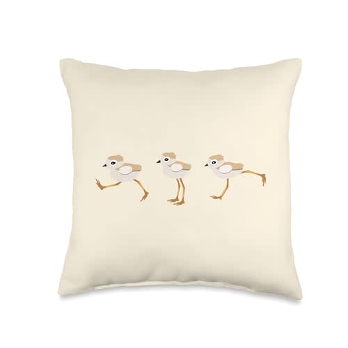 Baby Piping Plovers Sandpipers Throw Pillow