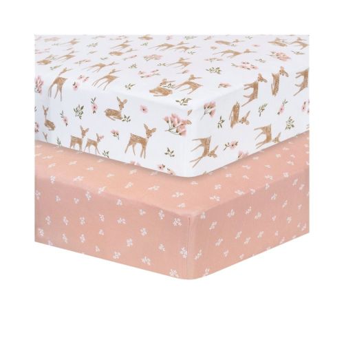 Living Textiles Cot Fitted Sheet 2 Pack Sophia Garden