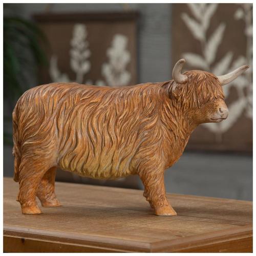Tan Highland Cow Figurine