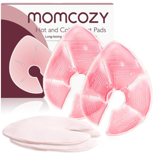 Momcozy Larger Breast Therapy Packs, Hot and Cold Breast Pads with 2 Soft Covers, Breastfeeding Essentials, 2 Pack