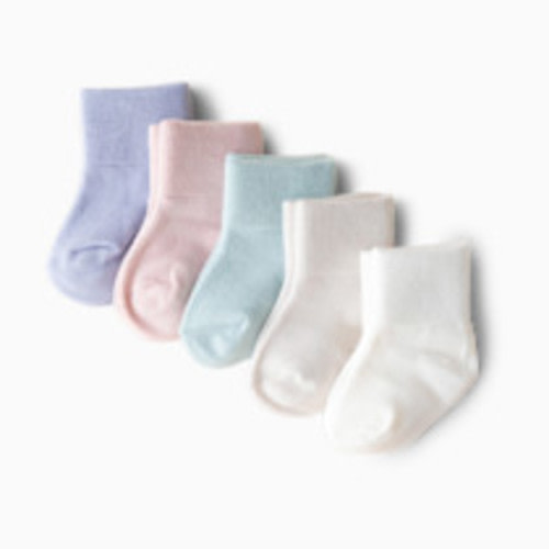 Kyte Baby Quarter Socks Combo (5 Pack) - Pastel, 0-3 M