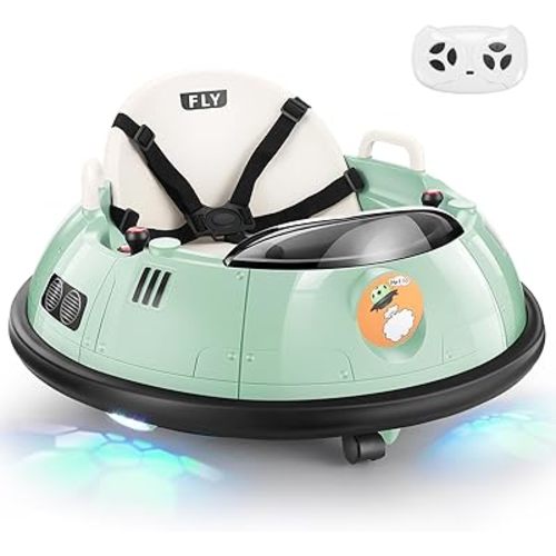 Hikole 12V 7AH Kids Ride on Car Tractor with Trailer, Battery Powered Car w/Remote Control, 30W Dual Motors, 3 Speed Adjust, 11 LED Lights, USB & Music, Safety Belt, Electric Gifts for Kids Ages 3-8