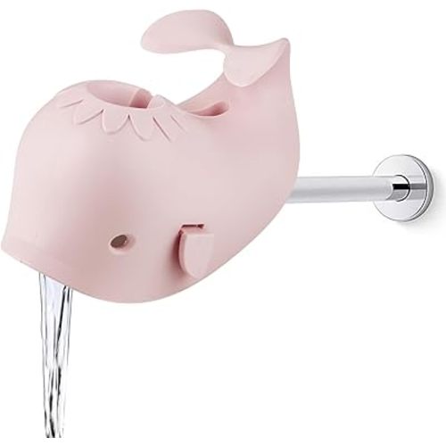 PandaEar Bath Spout Cover, Baby Bathtub Faucet Cover, Baby Shower Protector Cover for Kids Toddlers, Universal Fit -Whale (Pink)