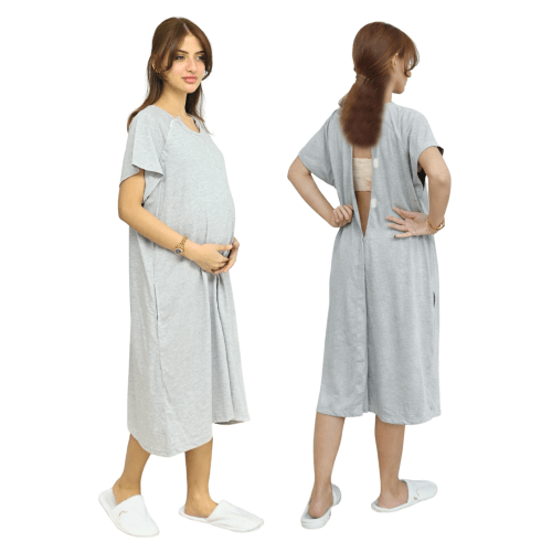 The Delivery Day Gown — Snap Front