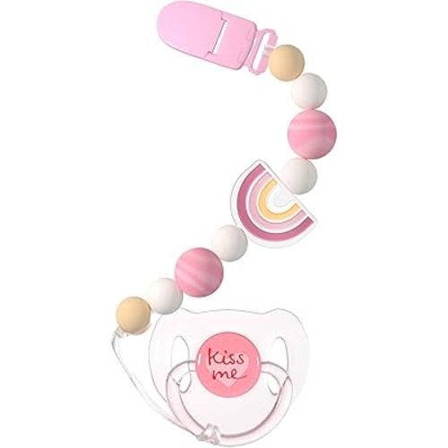 Aori Magnetic Pacifier with Pacifier Clips for Reborn Baby Dolls, Pink Reborn Babies Accessories Set for Kids