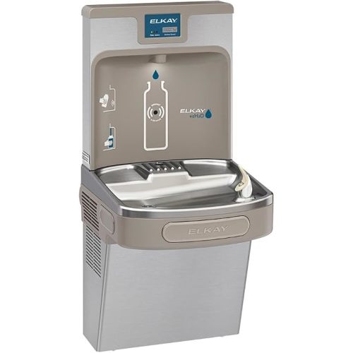 Elkay LZS8WSSK ezH2O Bottle Filling Station & Single ADA Cooler Refrigerated Stainless Lead Reduction Quick Filter Change
