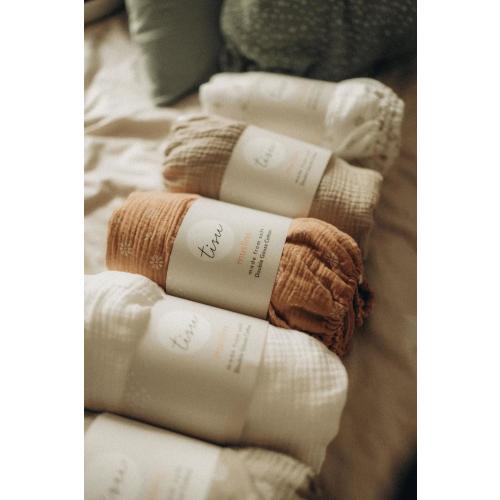 Crib Sheet Fitted Baby | Muslin Cotton oeko-tex Elastic Band | Spanbettlaken Babybett | Nursery Bedding Daisy Flower | Neutral Boy Girl