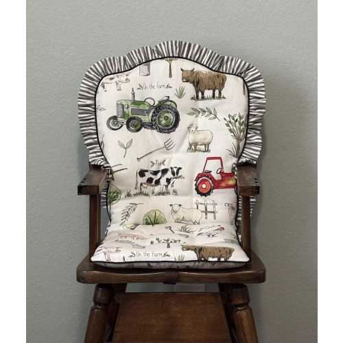 Custom Highchair Cushion, Made to Fit Vintage Wooden Highchairs