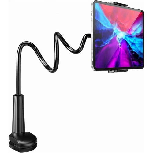 Gooseneck Tablet Phone Holder Clamp Clip Mount Tablet Stand with Flexible Long Arm for 4.7-11'' Tablet Devices