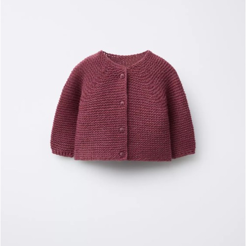 CHUNKY KNIT CARDIGAN - Raspberry | ZARA United States