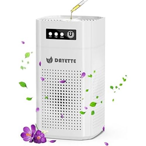 Air Purifiers for Bedroom, DAYETTE H13 True HEPA Air Filter Purifier for Small Room Up to 960 Ft², Qiuet Sleep Mode with Aroma Pad, Small Portable Air Purifier with USB Cable