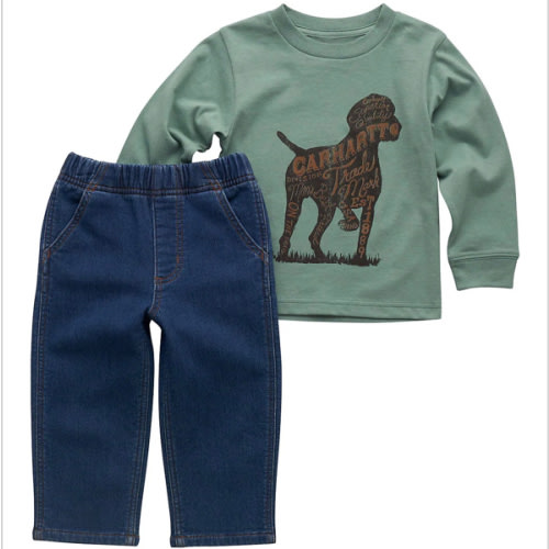 Boys' 2-Piece Long Sleeve Dog T-Shirt & Denim Pant Set (Baby) | Sale Clothing & Gear | Carhartt