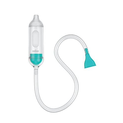 Braun Manual Nasal Aspirator - Mucus Remover, Blocked Nose Relief, Manual Suction Power, 2 Nose Tip Sizes, Newborn, Baby, and Child Friendly, Dishwasher Safe, FSA and HSA Eligible
