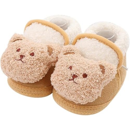 Baby Cute Cozy Fleece Booties Non Slip Faux Fur Infant Ankle Snow Boots Newborn Toddler First Walker Winter Crib Shoes