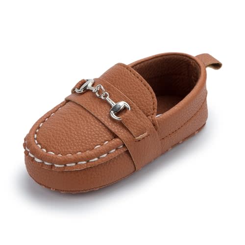 Sekantrol Baby Girls Boys Shoes,Infant Toddler Soft Sole Non Slip Flat Lazy Cute Loafers,Unisex Casual Oxford Dress Shoes