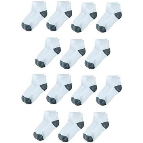 Amazon Essentials Unisex Kids and Toddlers' Cotton Ankle Socks, 14 Pairs