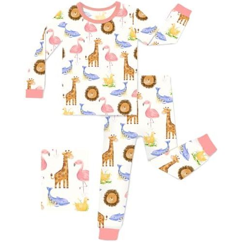 Bamboo Viscose Toddler Girls Kids Pajamas Unicorn Mermaid Pjs Long Sleeve Snug fit 12M-8Y 2pcs Soft Jammies