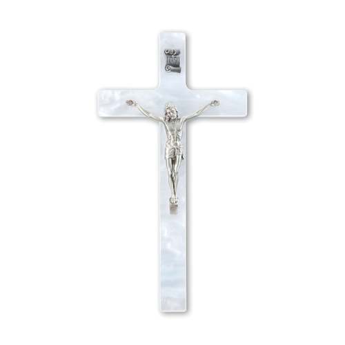 White Pearlized Crucifix