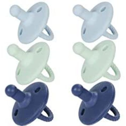 Sweet Child Baby Soother Pacifier | Set of 6 Silicone Pacifiers with Collapsible Handle | Two Air Holes for Added Safety | for Boys Or Girls Ages Newborn 0-6 Months