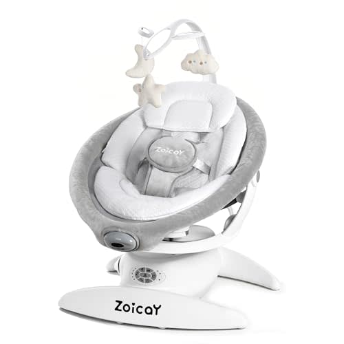 Baby Swing Electric 3-in-1, Motion Detection, Vibration & 360° Rotation | Infants Swing with 5 Speeds & 3 Swing Modes and 12 Preset Melodies, Electric Baby Swing for Indoor & Outdoor