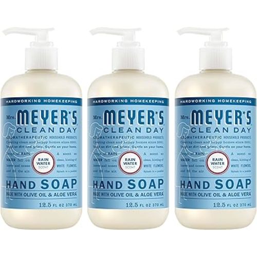 MRS. MEYER'S CLEAN DAY Hand Soap, Rain Water Scent, 12.5 Fl Oz Bottle - 3 Pack