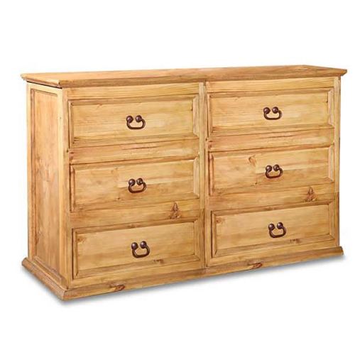 Hacienda Rustic 6 Drawer Dresser