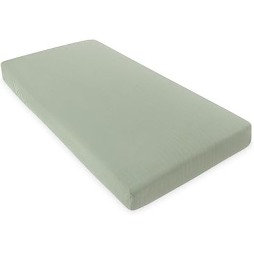 Organic Muslin Fitted Crib Sheet - Organic Crib Sheet for Standard Crib and Toddler Mattresses, Soft and Breathable, Solid Sage Green, Boho Baby, 28”x52”