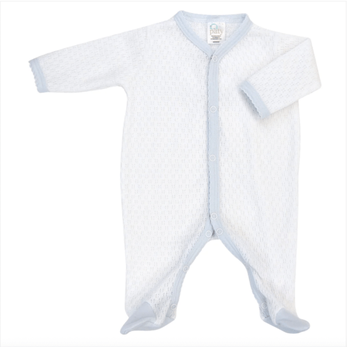 Paty Knit Footie with Pima Trim