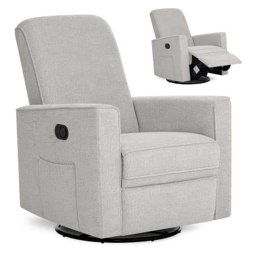 Evolur Raleigh Plus Nursery Glider Recliner, GREENGUARD Gold, Soft Pebble