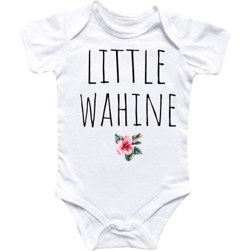 Little Wahine Hawaii - Baby Boy Girl Clothes Infant Bodysuit Funny Cute Newborn
