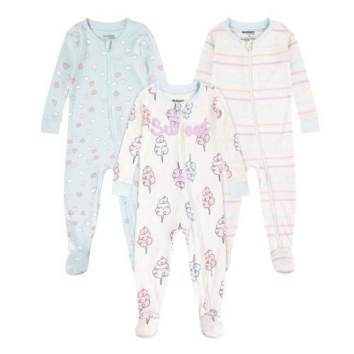 HUGGIES unisex-baby 3-pack Footed Coverall Pajamas