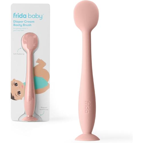Frida Baby Diaper Cream Spatula, 100% Silicone Butt Spatula for Baby, Diaper Cream Applicator for Easy + Clean Use of Butt Paste & Diaper Rash Cream, BPA- Free, Pink