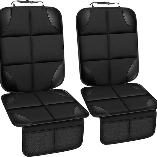 Car Seat Protector 2 Pack Car Seat Cushion Mat Thickest Padding,Waterproof 600D Fabric Car Seat Covers for Non-Slip Backing Mesh Pockets for Baby and Pet(2 Seat Protector)