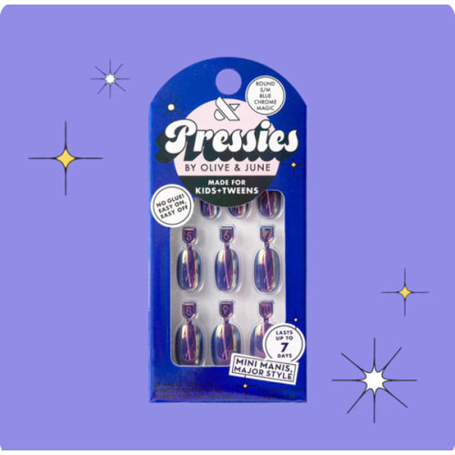 Blue Chrome Magic - Pressies | Short Medium | Round