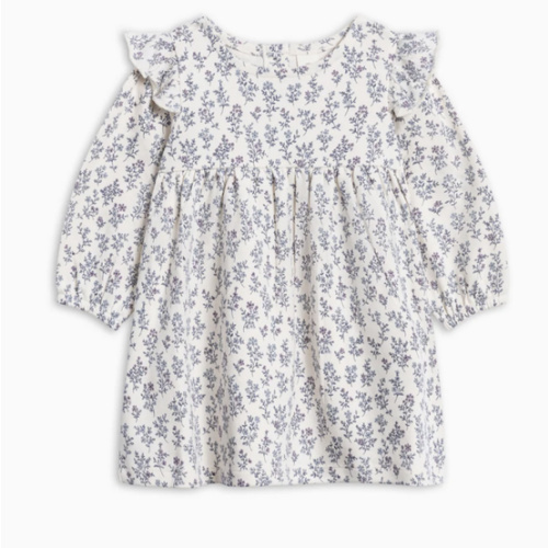 Organic Baby & Kids' Mika Armhole Ruffle Long Sleeve Dress