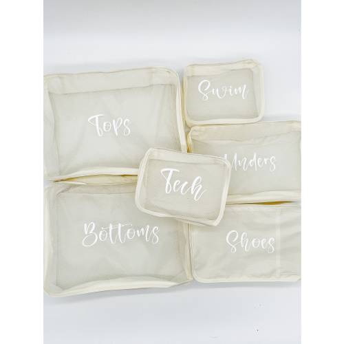 Custom Labeled Packing Cubes: Travel Zipper Pouches, Suitcase Organizer