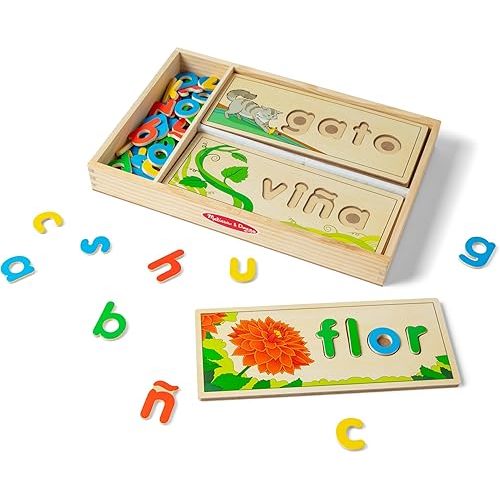 Melissa & Doug Spanish See & Spell Educational Language Learning Toy - FSC-Certified Materials