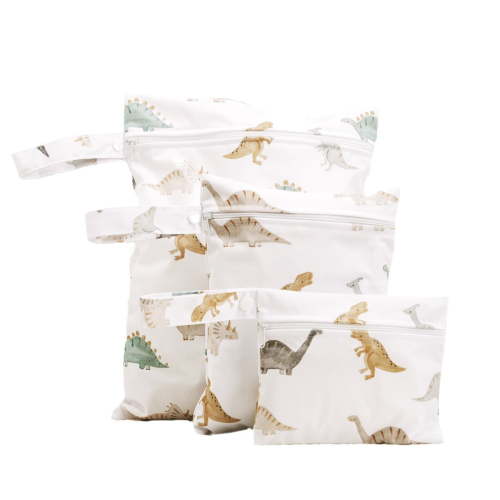 3pcs Cloth Diaper Wet Dry Bags Waterproof Reusable with Two Zippered Pockets Travel Beach Pool Daycare Soiled Baby Items Yoga Gym Bag for Swimsuits or Wet Clothes